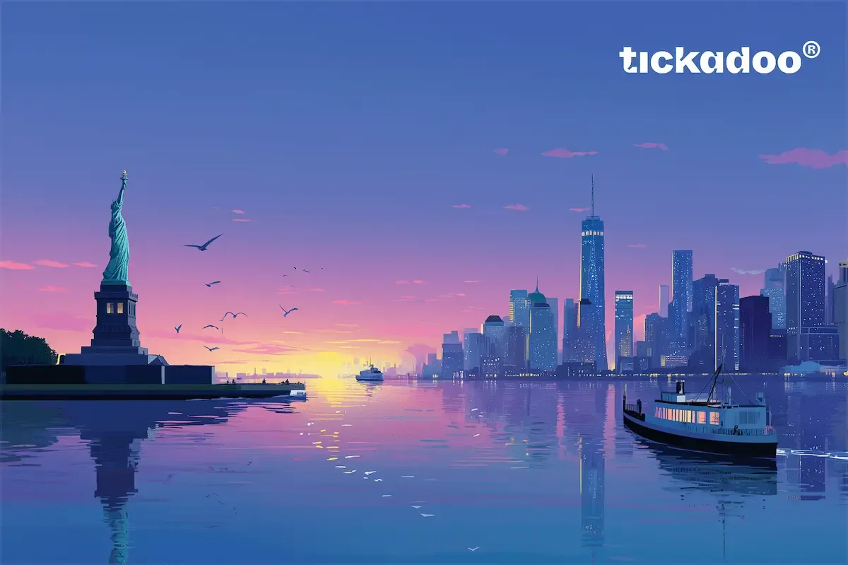 New York skyline tickadoo gift-card design